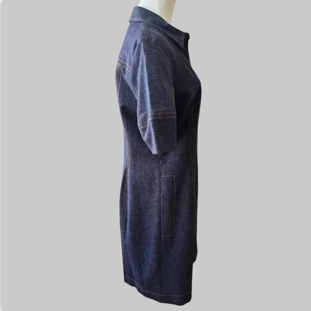 NWT Pearl Midnight Stretch Denim Snap Button Front Dress Size 10 - Picture 5 of 12